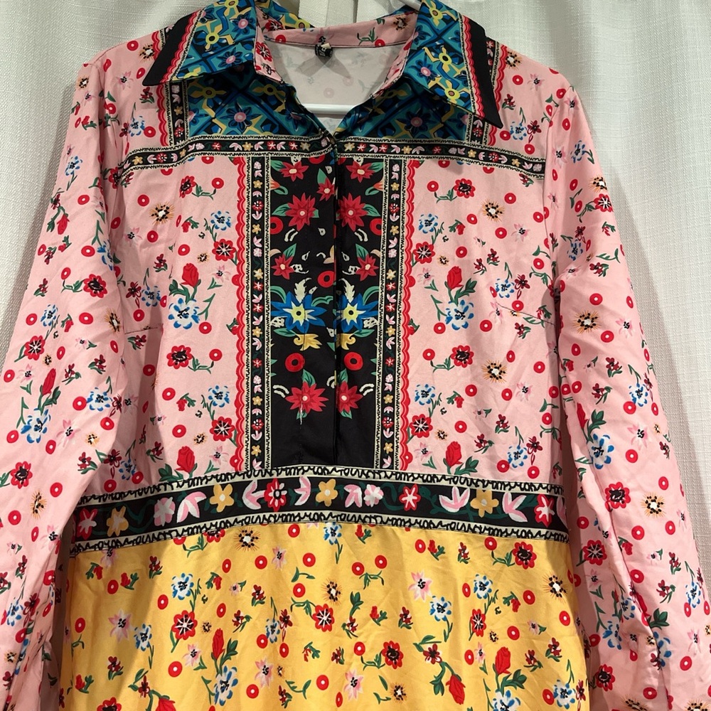 Floral long Dress in Pink, Yellow, red!